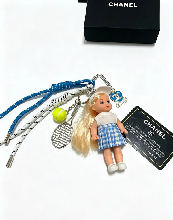 CC Tennis-themed Doll Bag Charm Blue