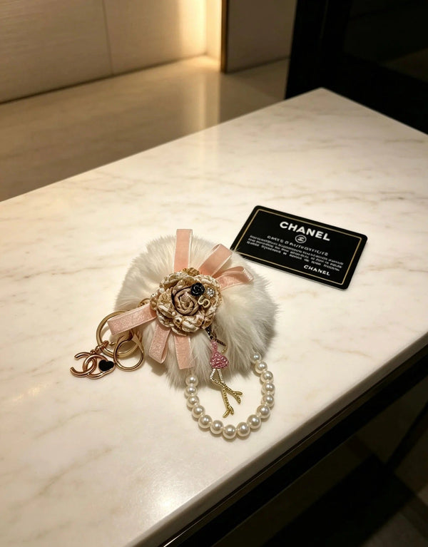 CC Faux-fur Pom-pom Bag Charm