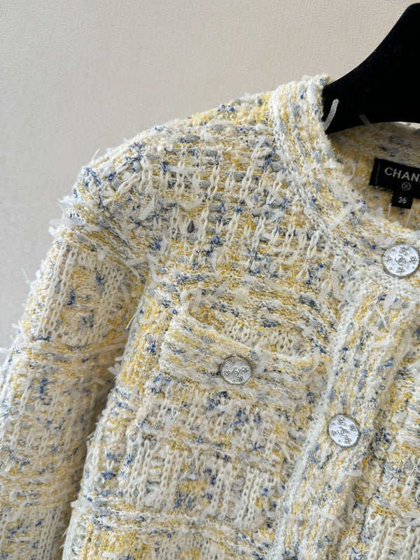 CC 2026 Cardigan Light Yellow Mix White Wool 424719