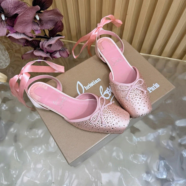 CL Sweetie Jane Strass Ballerina Flat Strass Silk Leather 853096