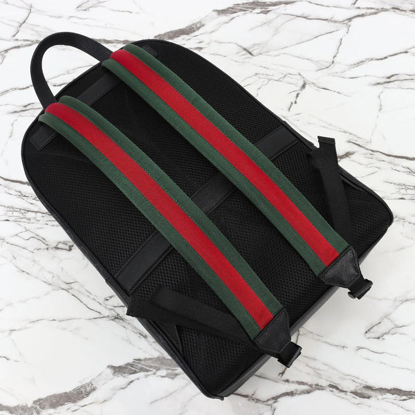 GG 2026 Essence Classic Backpack 44cm Black Canvas Leather