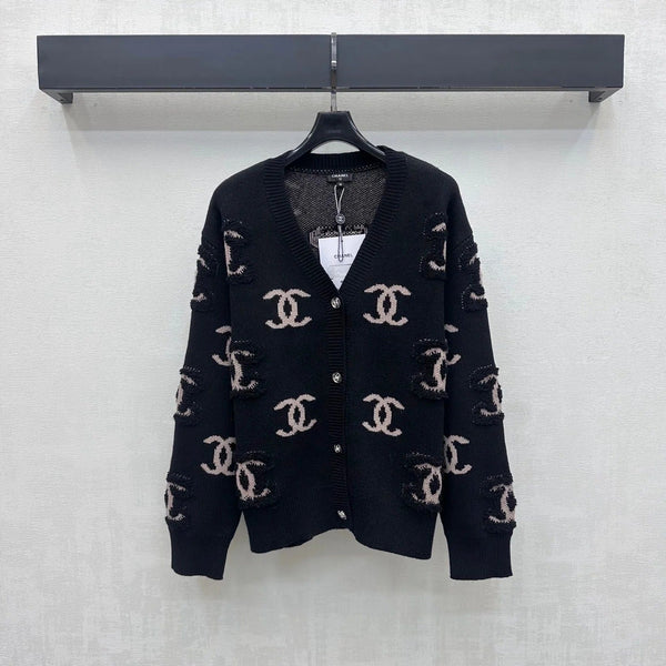 CC 2026 Jacquard Long-Sleeve Knit Cardigan Wool 418685