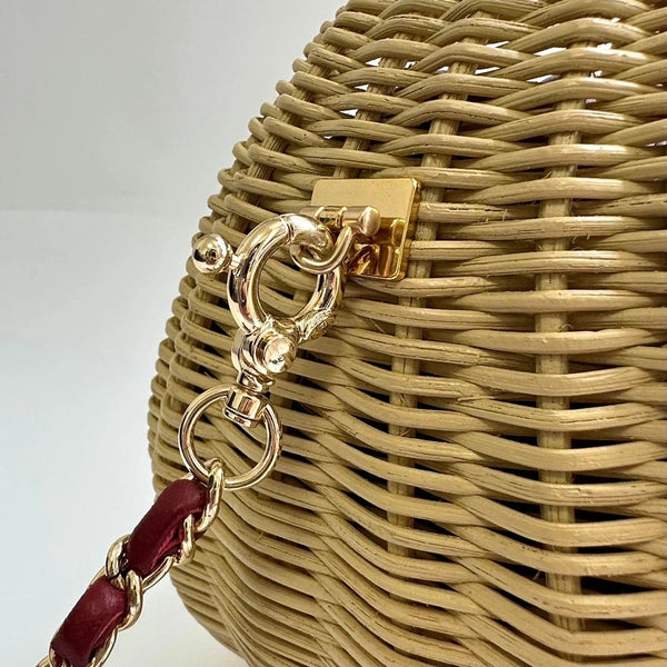 CC 26s Structured Basket Bag Beige Wicker Leather