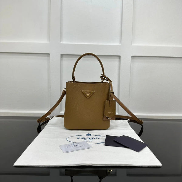Prad 2026 Panier Saffiano Bucket Bag Calfskin