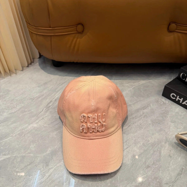 Miu Logo-embroidered Distressed Baseball Cap 413112