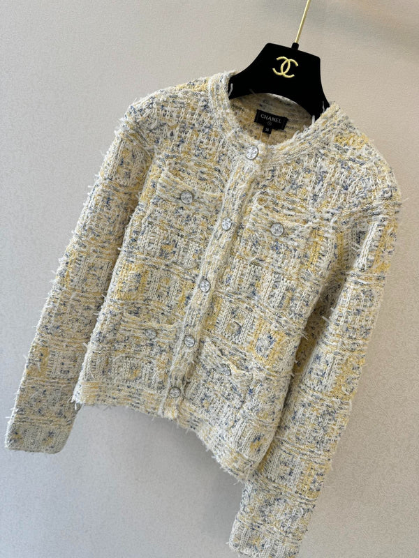 CC 2026 Cardigan Light Yellow Mix White Wool 424719