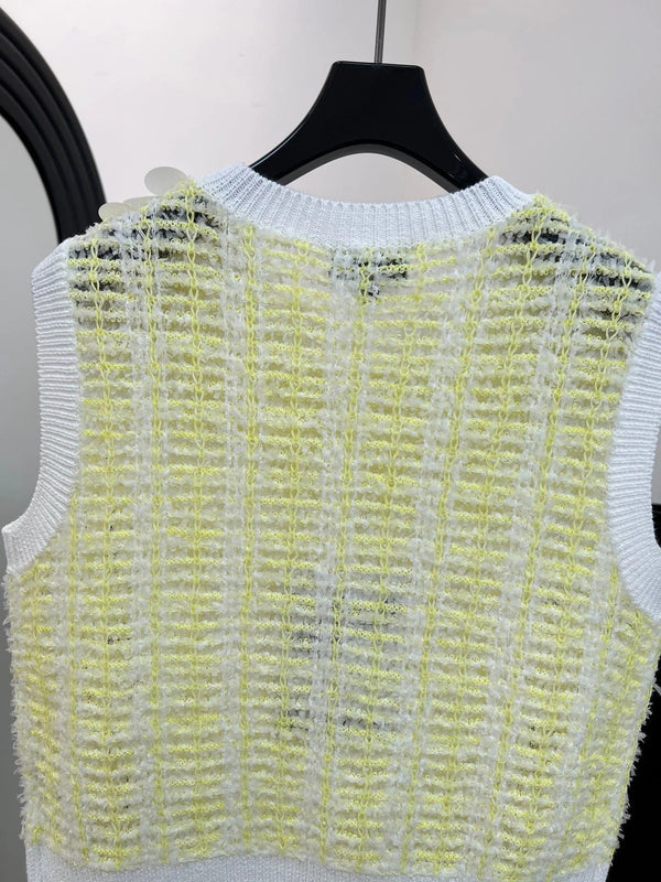 CC 2026 Vest Light Yellow mix White Cotton 664173