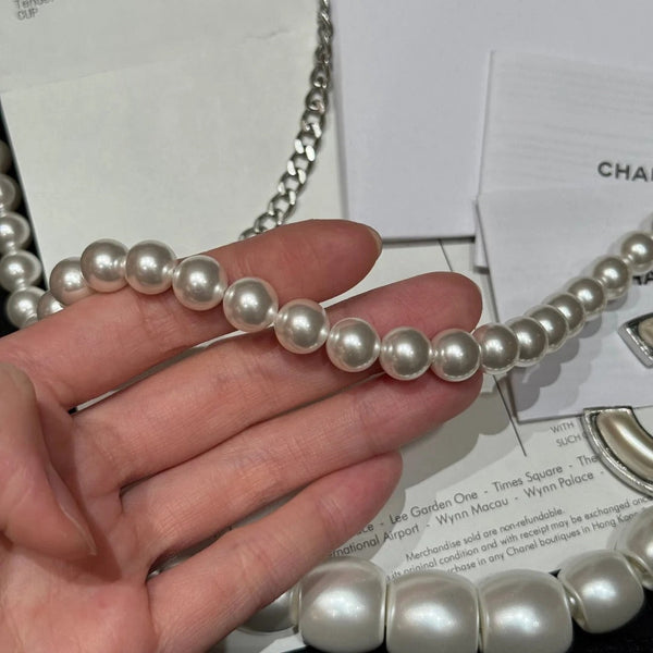 CC 2026 Pearl Double-Layer CC Pendant Necklace Belt