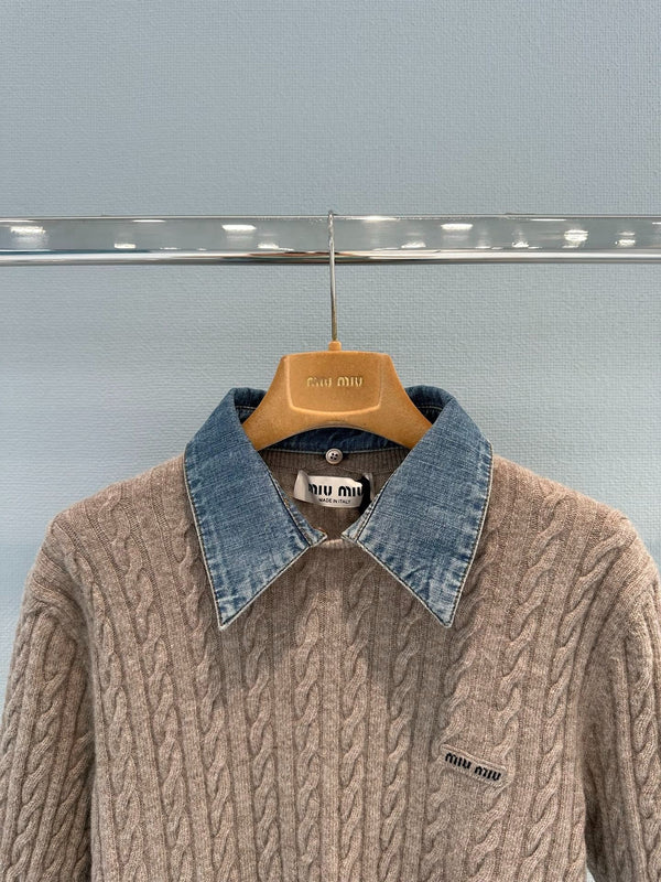 Miu 2026 Shirt Brown Wool 645128