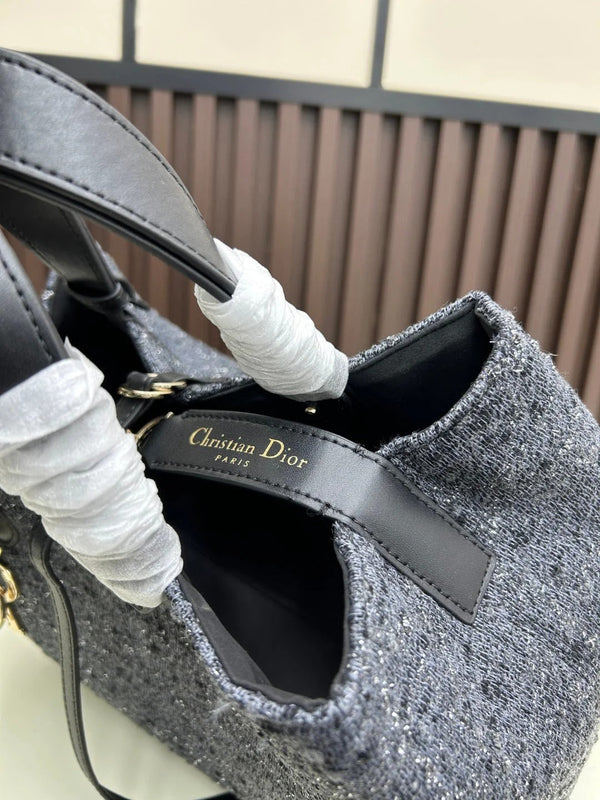 CD 2026 Tourjours Bag 28.5cm Dark Grey Denim Leather
