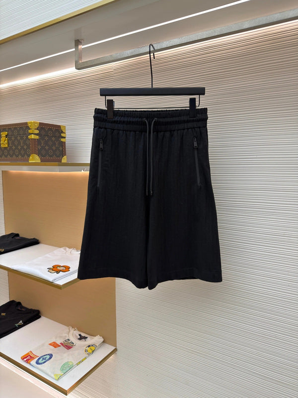 FF 2026 Men's Jacquard Shorts Black Cotton Fabric 830526