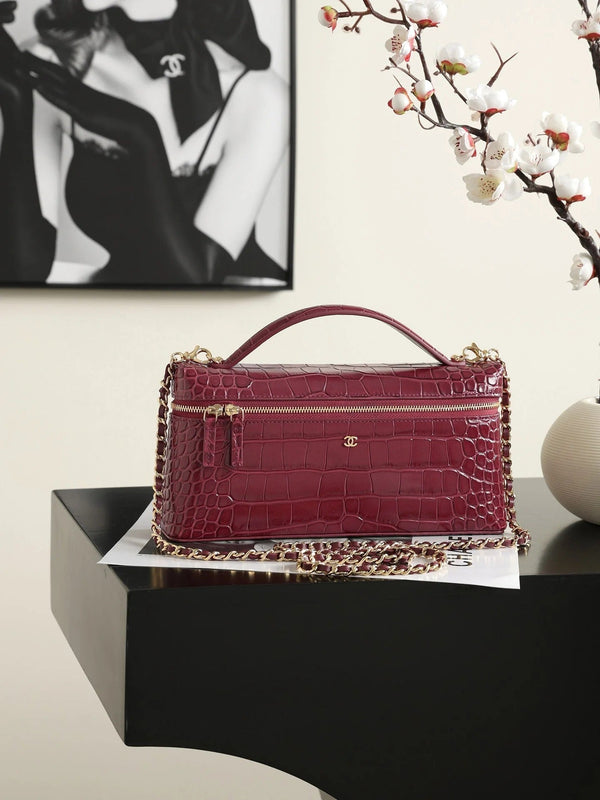 CC 26s Crocodile Embossed Vanity Bag 25cm Leather
