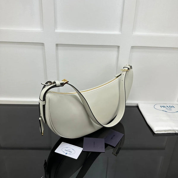 Prad 2026 Large Demi-Lune Shoulder Bag 42cm Calfskin