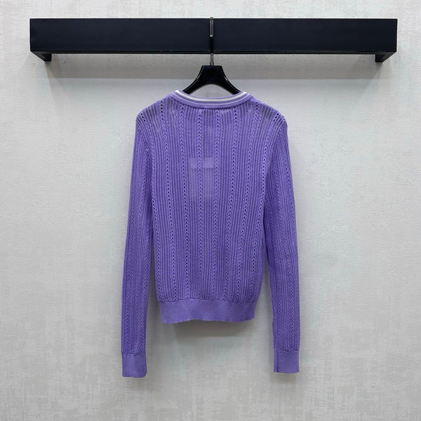 CC 2026 Hollow Long-sleeved Knit Top Wool 418615