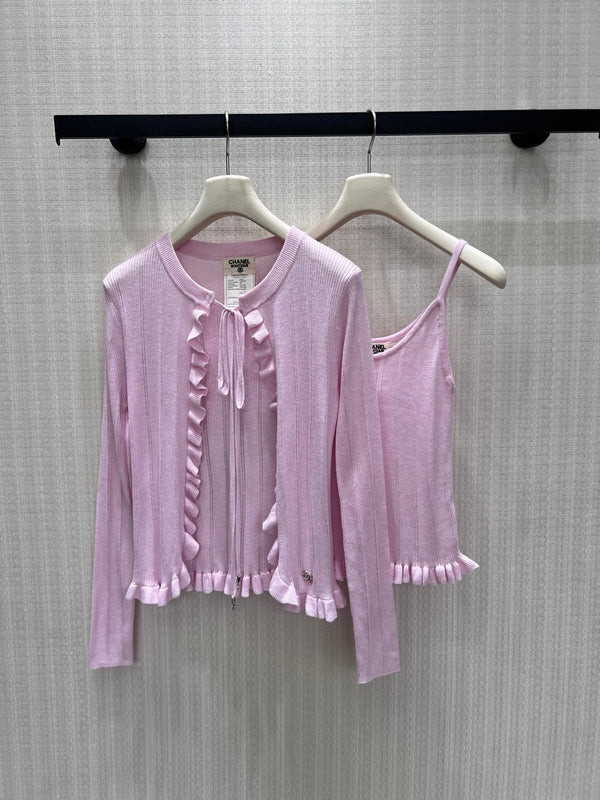 CC 2026 Two-piece Knit Set With Ruffled Details Cashmere 827627