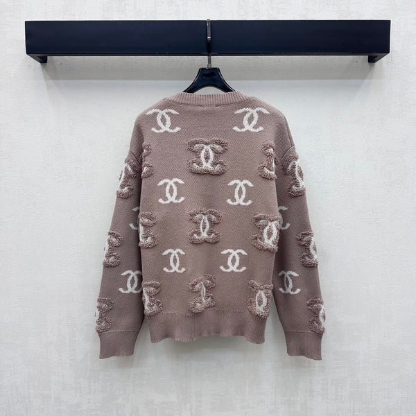 CC 2026 Jacquard Long-Sleeve Knit Cardigan Wool 418685
