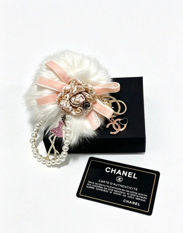 CC Faux-fur Pom-pom Bag Charm