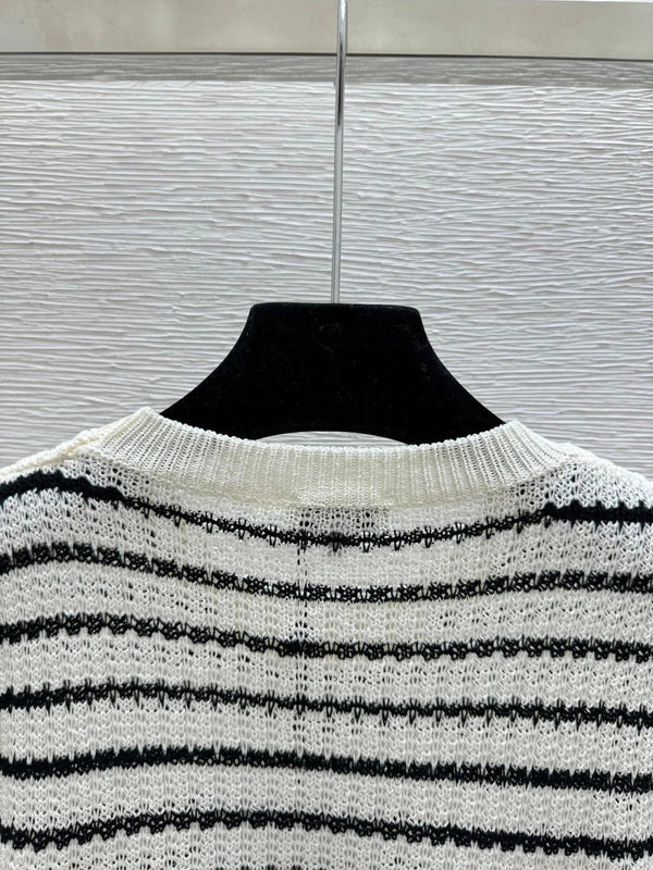 CC 2026 Striped Crew Neck Knit Short-Sleeve T-Shirt Cotton 397732