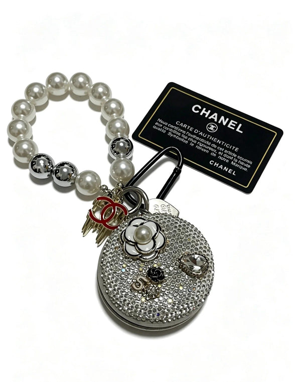 CC Rhinestone Camellia Mirror Charm