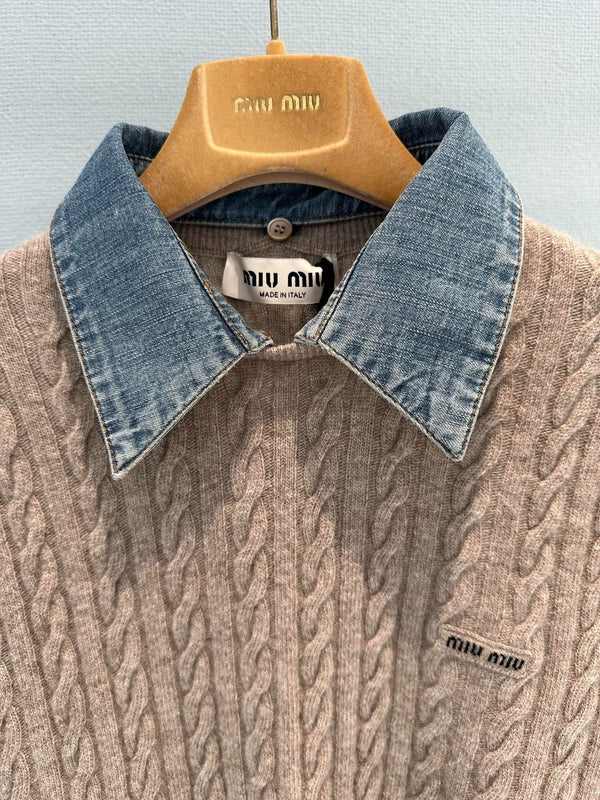 Miu 2026 Shirt Brown Wool 645128