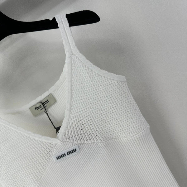 Miumiu 2026 Knit Camisole White Wool Cashmere 362402