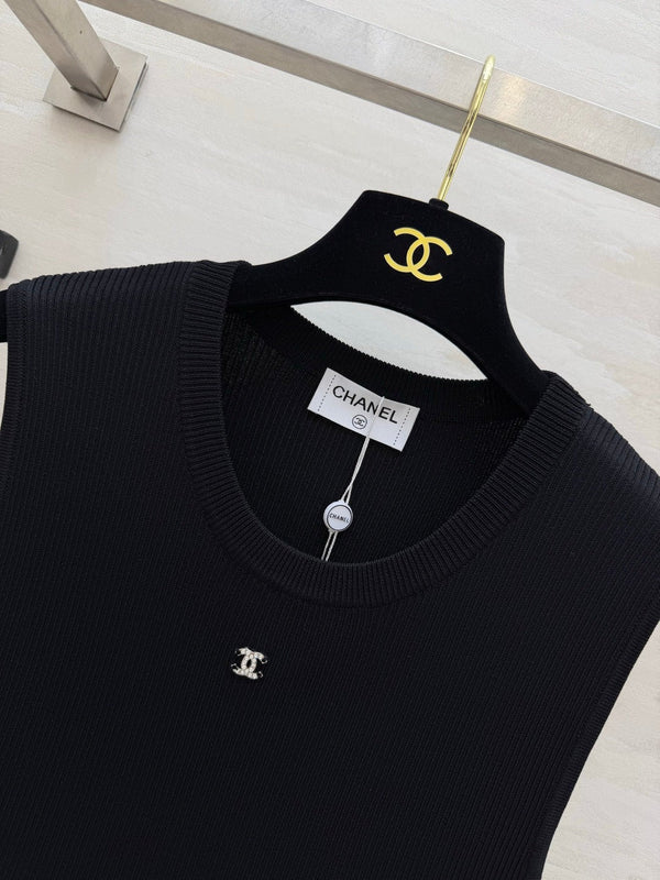 Chanel 2026 Patchwork Dress Black Mix Cream Cotton 422123