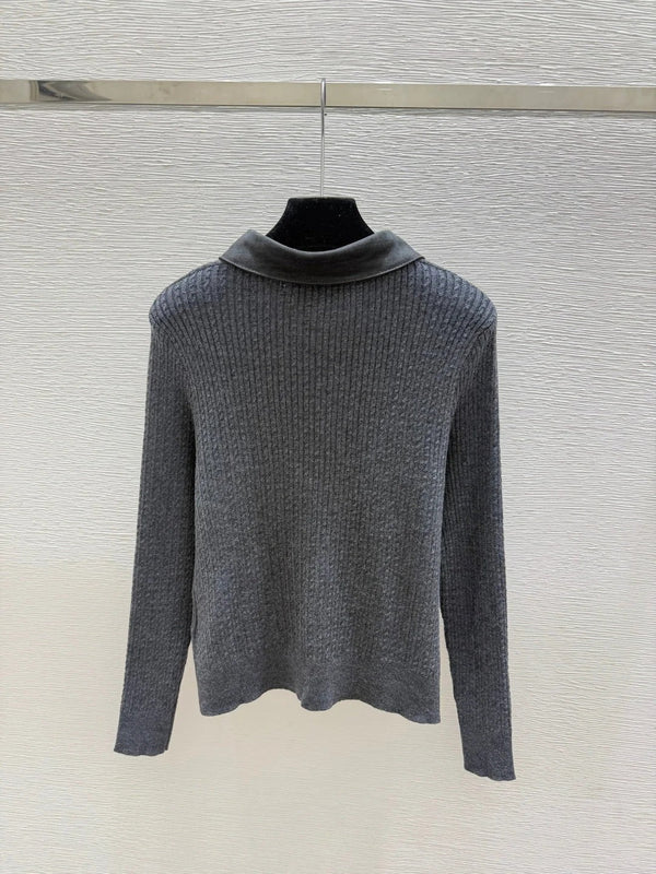 Chanel 2026 Collared Knitted Long-Sleeve Cardigan Wool 244672