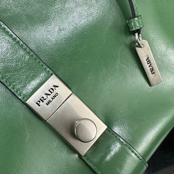 Prad 2026 Soft Lux Medium Tote Bag 39cm Patent Calfskin