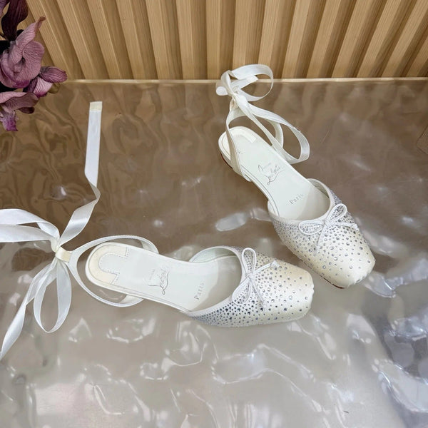 CL Sweetie Jane Strass Ballerina Flat Strass Silk Leather 853096