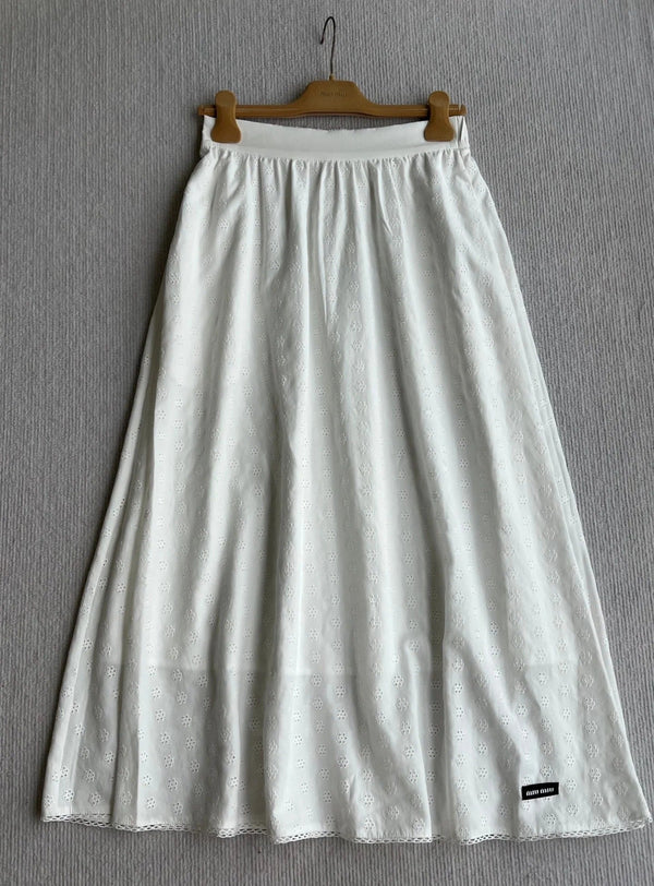 Miu 2026 Neck Top And Mid-Length Skirt Cotton 401251