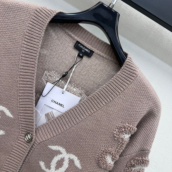 CC 2026 Jacquard Long-Sleeve Knit Cardigan Wool 418685