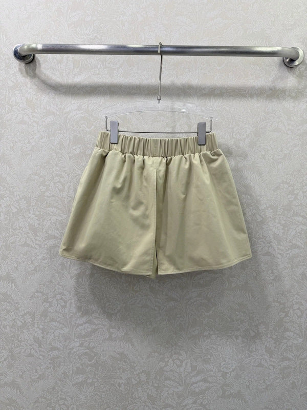Chanel 2026 Large Pocket Cargo Shorts Skirt Khaki Cotton 359637