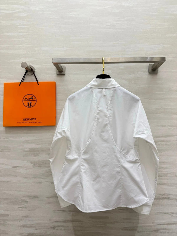 HM 2026 Embroidered Shirt White Cotton 416108