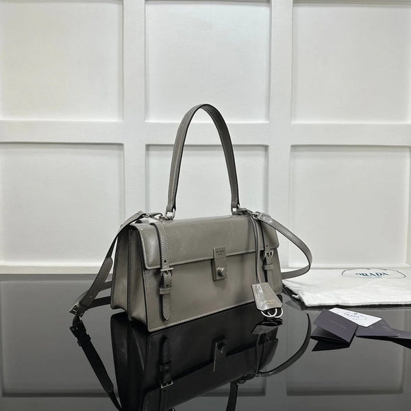Prad 2026 Medium Shoulder Bag 32cm Patent Calfskin