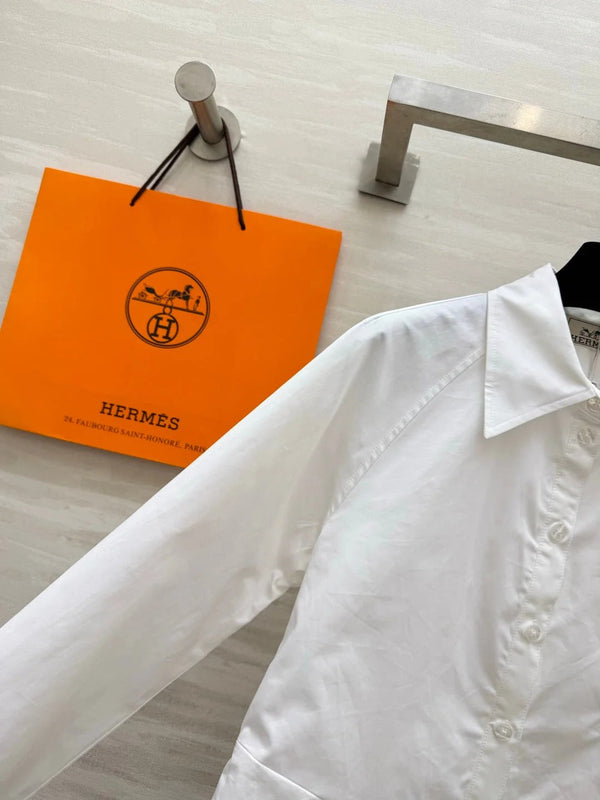 HM 2026 Embroidered Shirt White Cotton 416108