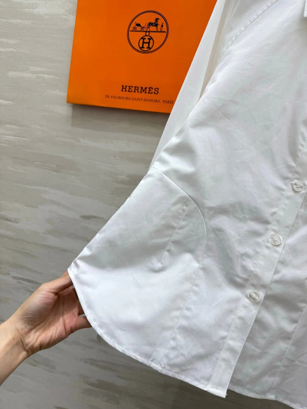HM 2026 Embroidered Shirt White Cotton 416108