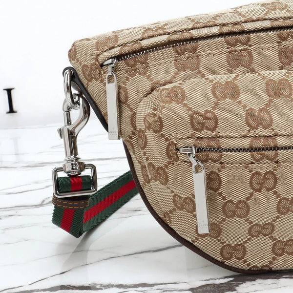 GG 2026 Tag Crossbody Bag 30cm Canvas And Calfskin