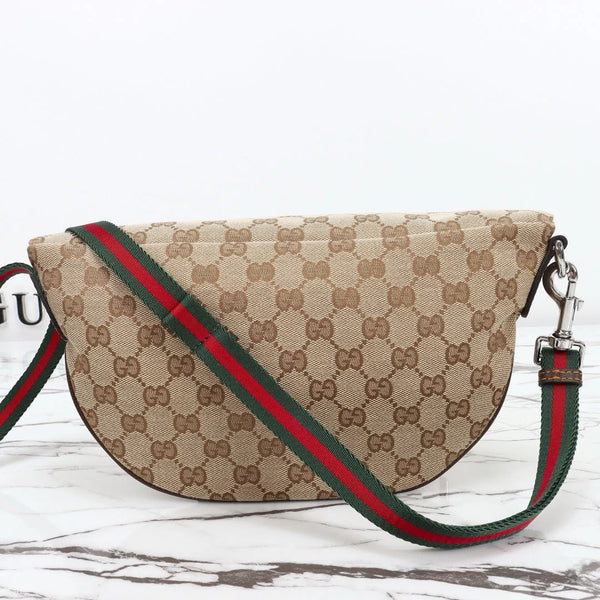 GG 2026 Tag Crossbody Bag 30cm Canvas And Calfskin