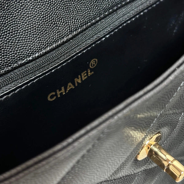 CC 2026 Diamond Flap Shoulder Bag 29cm Black Calfskin Caviar