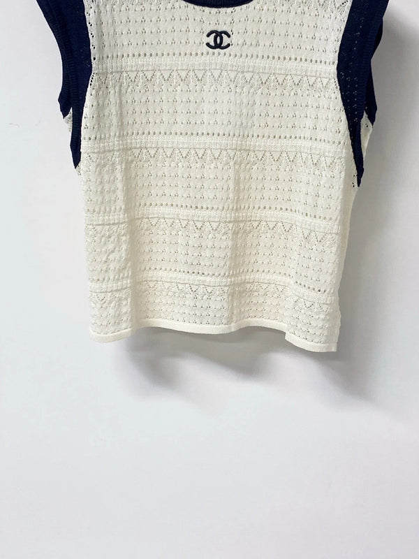 CC 2026 Vest Shirt White Navy Wool 632125