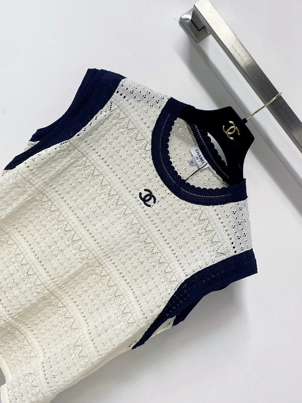 CC 2026 Vest Shirt White Navy Wool 632125
