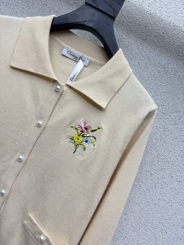 CD 2026 Knitted Wool Cardigan With Flower 913239