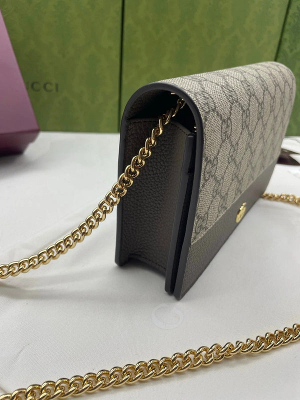 GG 2026 Marmont Wallet On Chaine 20cm Canvas Leather