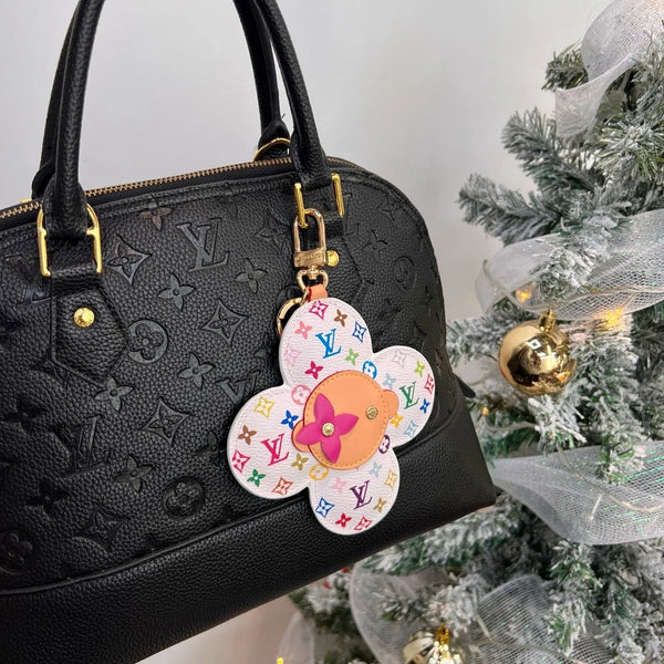LV x TM Vivienne Head Bag Charm in Monogram Multicolor White Canvas