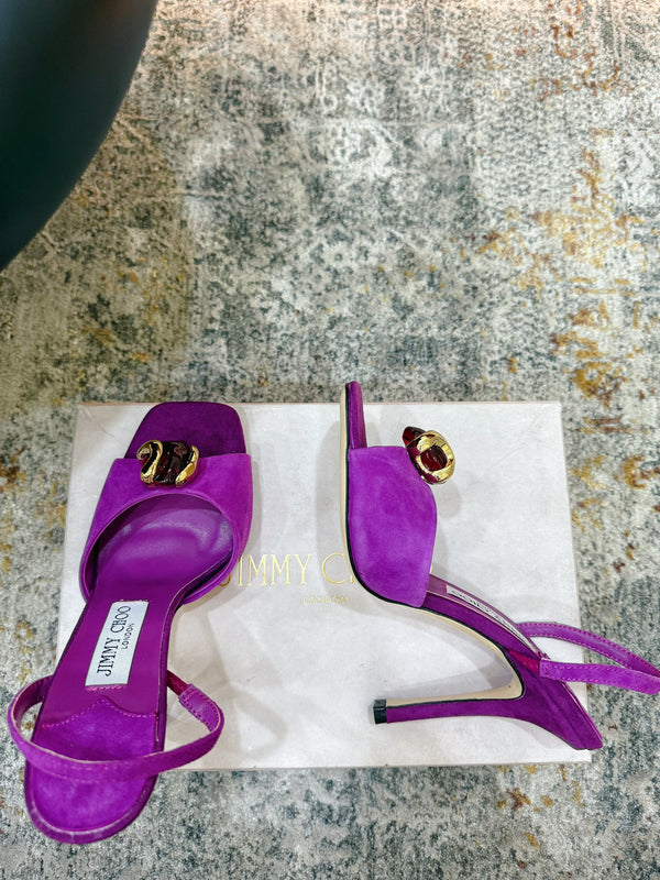 JC 26s Emani 100 Sandals 10cm Violet Orchid Suede 996789