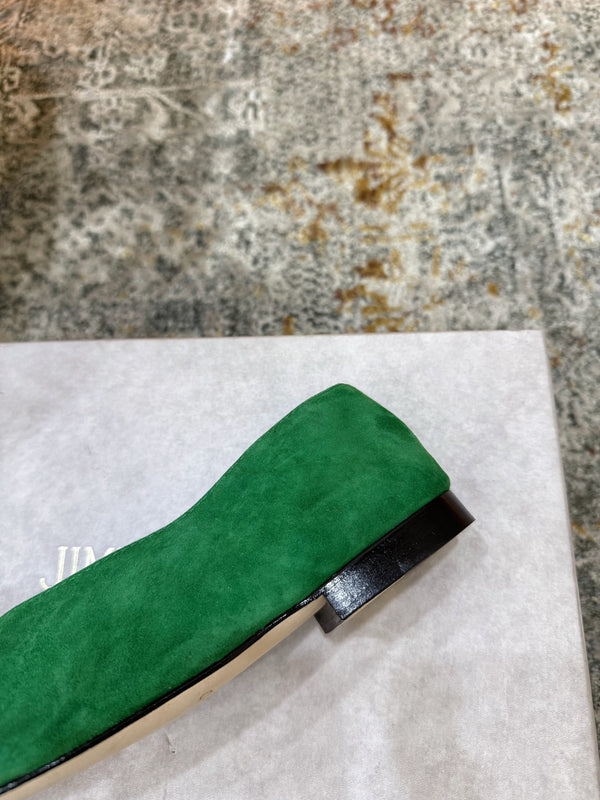 JC 26s Margot Ballet Flat Green Suede 996479