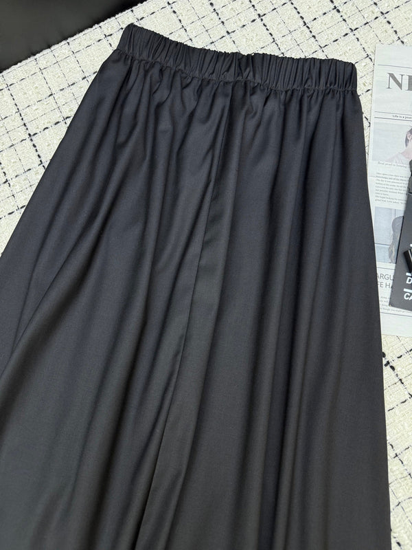 Prad 26S Wool Blend Pleated Midi Skirt 428102