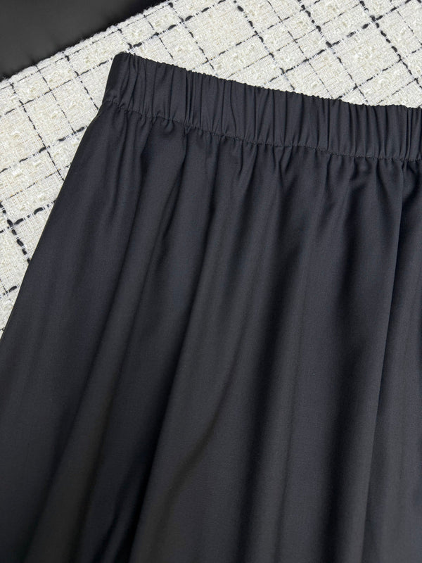 Prad 26S Wool Blend Pleated Midi Skirt 428102