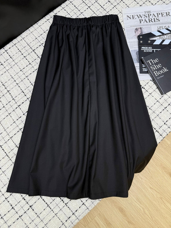 Prad 26S Wool Blend Pleated Midi Skirt 428102