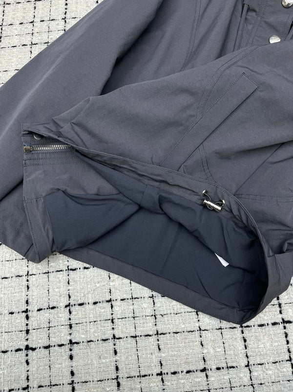 Prad 26S Charcoal Gray Re-Nylon Drawstring Windbreaker Jacket 428116